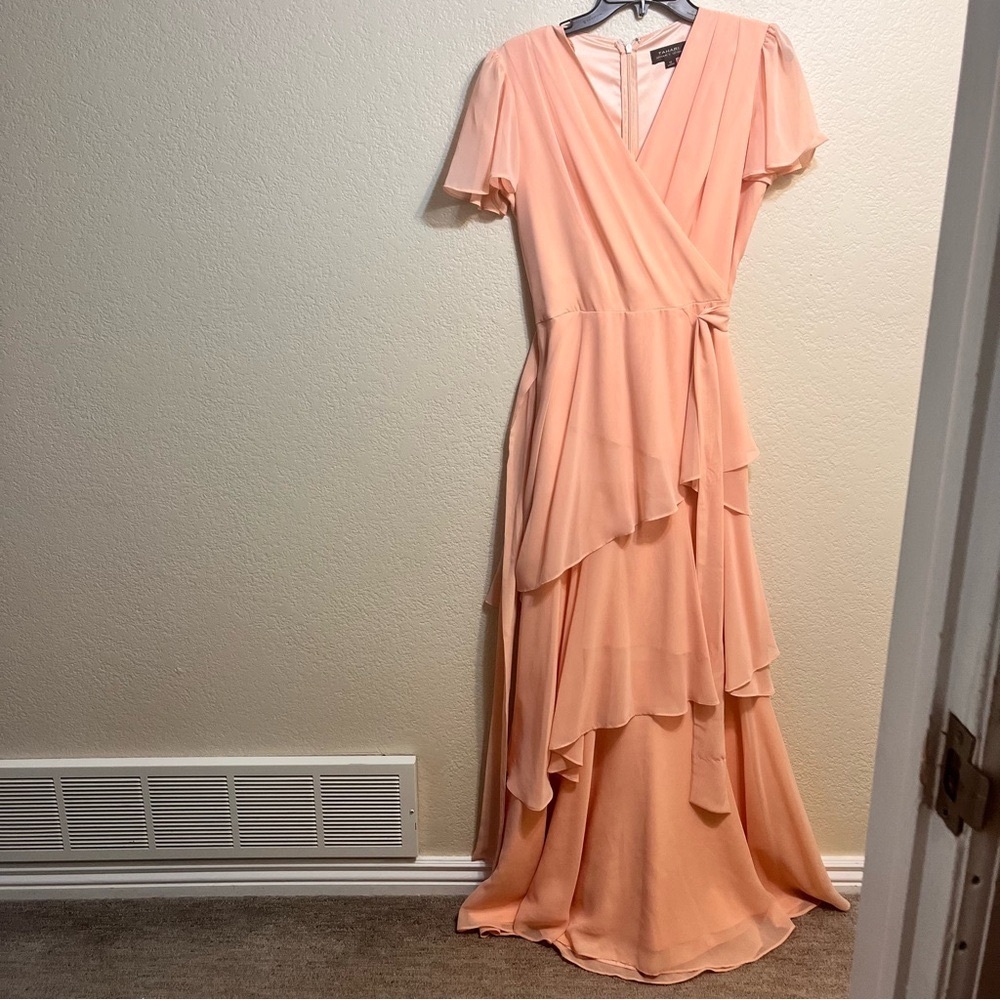 Peachy and flowing Tahari Long Evening dress size 12